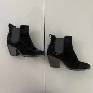Rag & Bone New York Chelsea Ankle Boot Women's 38 (US 8) Black Suede Block Heel